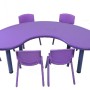 Σετ Παιδικό Τραπέζι πλαστικό μισοφέγγαρο με καρέκλες 7 τεμαχίων σε Μωβ χρώμα 02624004