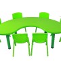 Σετ Παιδικό Τραπέζι πλαστικό μισοφέγγαρο με καρέκλες 7 τεμαχίων σε Πράσινο χρώμα 