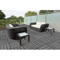 10τμχ Πλακάκια για Δάπεδο Κήπου εξωτερικού χώρου Decking Tiles από WPC 30x30cm Γκρι με όψη 3D ξύλου