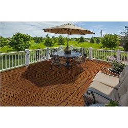 10τμχ Πλακάκια για Δάπεδο Κήπου εξωτερικού χώρου Decking Tiles από WPC 30x30cm Καφέ με όψη 3D ξύλου