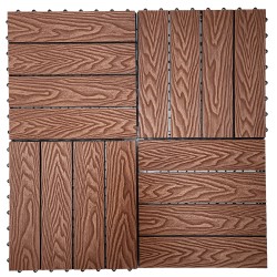 Πλακάκι για Δάπεδο Κήπου εξωτερικού χώρου Decking Tiles από WPC 30x30cm Καφέ  με όψη 3D ξύλου