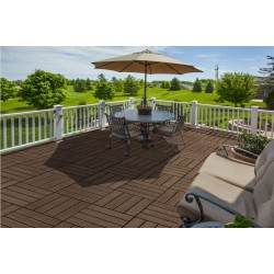 10τμχ Πλακάκια για Δάπεδο Κήπου εξωτερικού χώρου Decking Tiles από WPC 30x30cm Καφέ Σκούρο με όψη 3D ξύλου